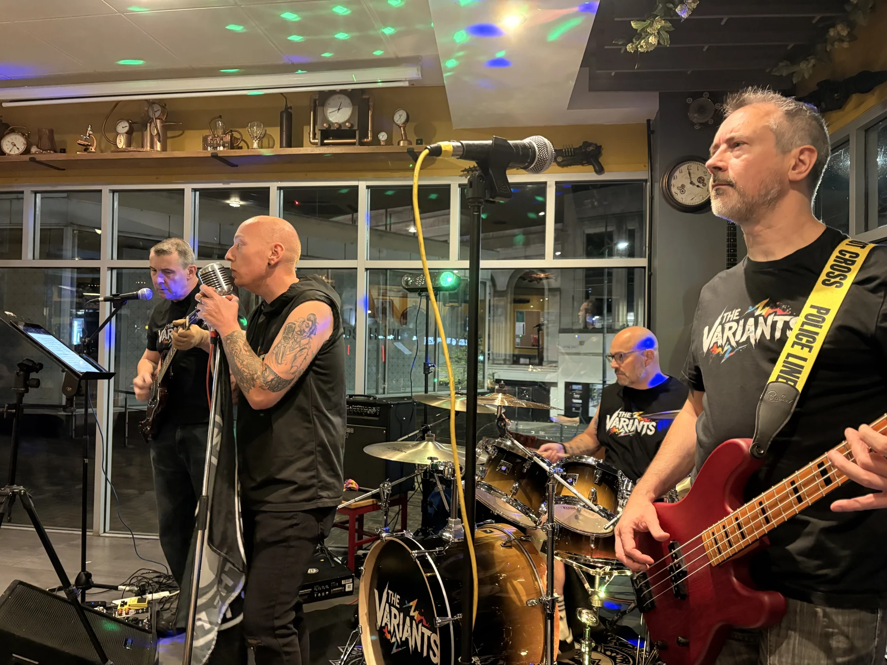 The Variants performing together at a live venue